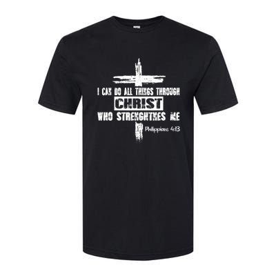 Christian I Can Do All Things Through Cross Jesus Religious Softstyle CVC T-Shirt