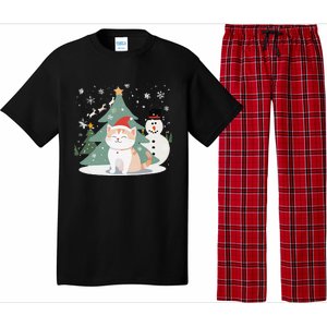 Cat In Christmas Mood Christmas Snowman Festive Pajama Set