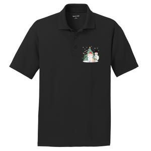 Cat In Christmas Mood Christmas Snowman Festive PosiCharge RacerMesh Polo