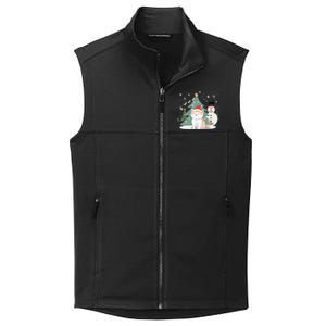 Cat In Christmas Mood Christmas Snowman Festive Collective Smooth Fleece Vest