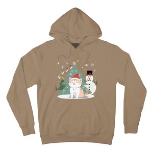 Cat In Christmas Mood Christmas Snowman Festive Hoodie