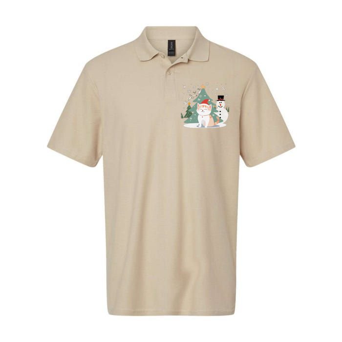 Cat In Christmas Mood Christmas Snowman Festive Softstyle Adult Sport Polo