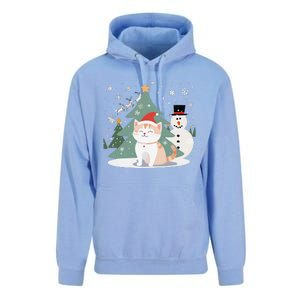 Cat In Christmas Mood Christmas Snowman Festive Unisex Surf Hoodie