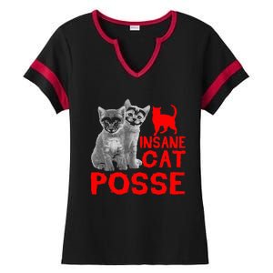 Cat Insane Cat Posse Gift Ladies Halftime Notch Neck Tee