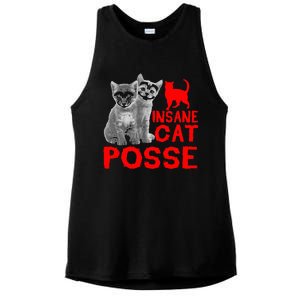 Cat Insane Cat Posse Gift Ladies PosiCharge Tri-Blend Wicking Tank