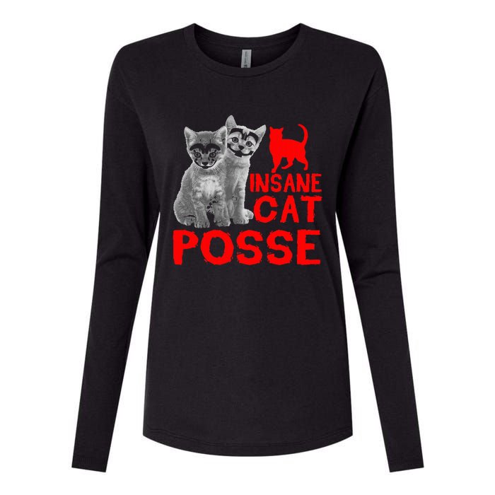 Cat Insane Cat Posse Gift Womens Cotton Relaxed Long Sleeve T-Shirt