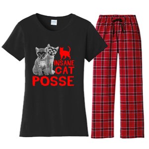 Cat Insane Cat Posse Gift Women's Flannel Pajama Set