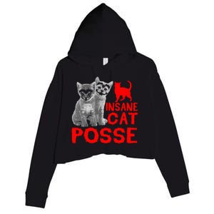 Cat Insane Cat Posse Gift Crop Fleece Hoodie