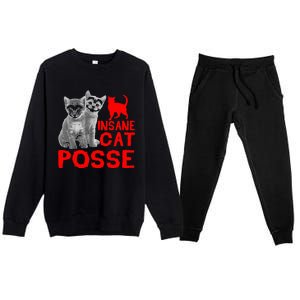 Cat Insane Cat Posse Gift Premium Crewneck Sweatsuit Set