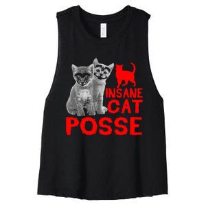 Cat Insane Cat Posse Gift Women's Racerback Cropped Tank