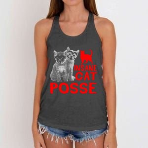 Cat Insane Cat Posse Gift Women's Knotted Racerback Tank