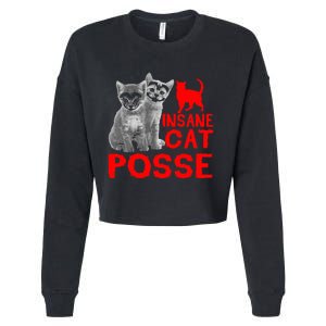 Cat Insane Cat Posse Gift Cropped Pullover Crew