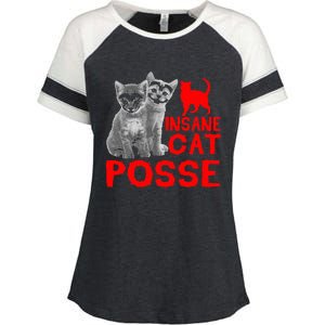 Cat Insane Cat Posse Gift Enza Ladies Jersey Colorblock Tee