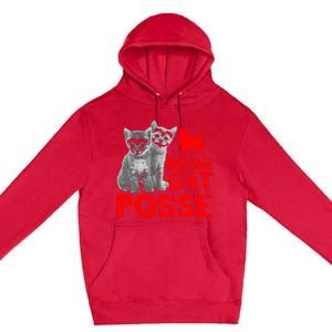 Cat Insane Cat Posse Gift Premium Pullover Hoodie