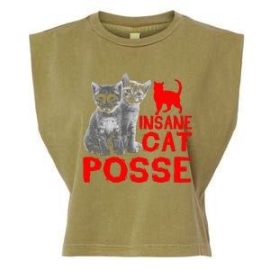 Cat Insane Cat Posse Gift Garment-Dyed Women's Muscle Tee