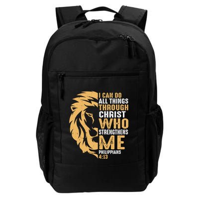 Christian I Can Do All Things Through Christ Lion Faith Backpack