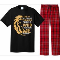 Christian I Can Do All Things Through Christ Lion Faith Pajama Set