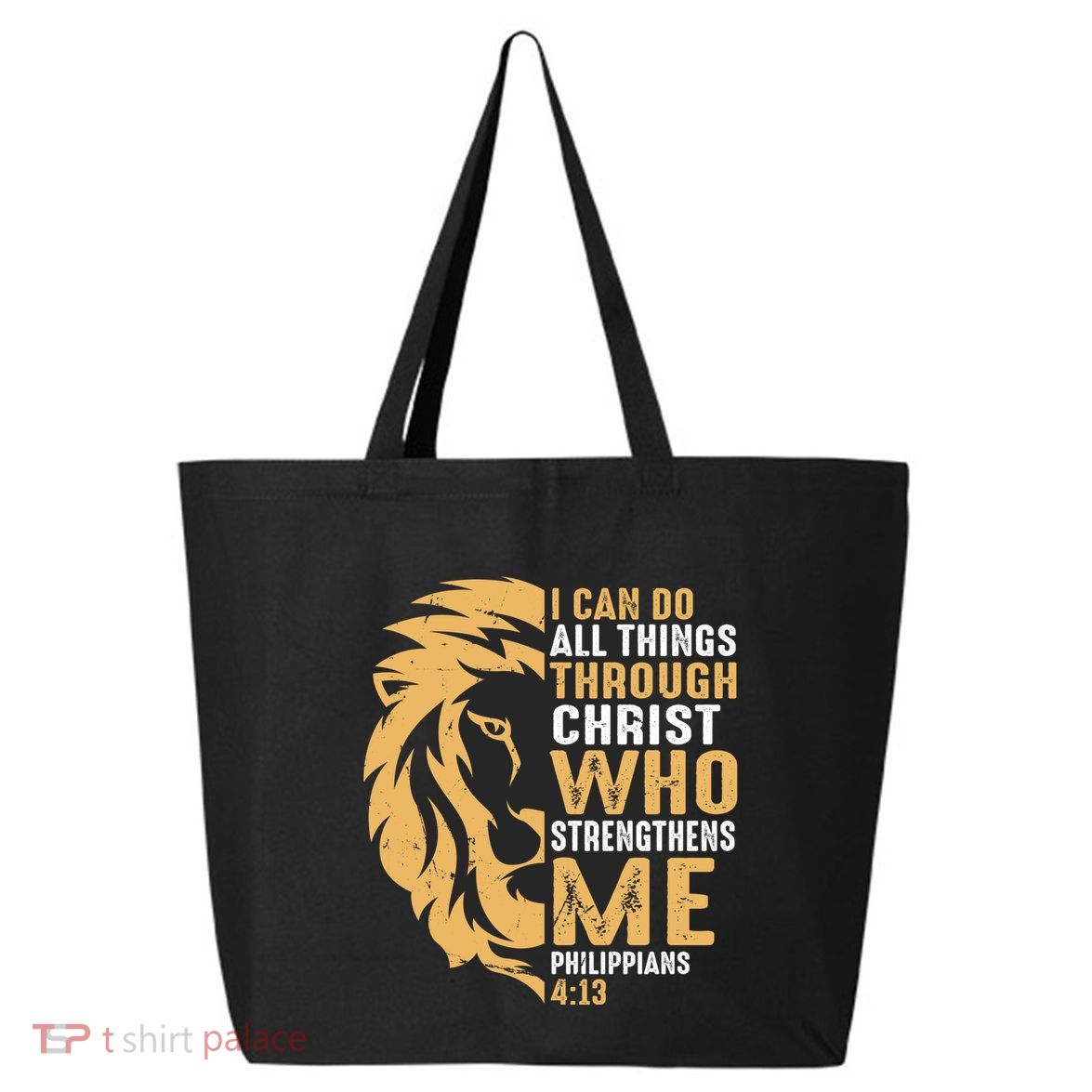 Christian I Can Do All Things Through Christ Lion Faith 25L Jumbo Tote