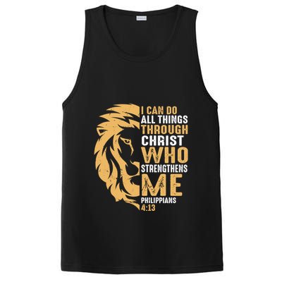 Christian I Can Do All Things Through Christ Lion Faith PosiCharge Competitor Tank