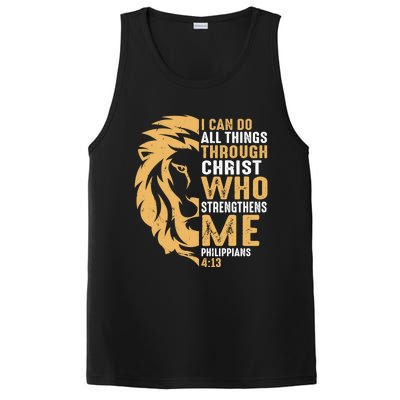 Christian I Can Do All Things Through Christ Lion Faith PosiCharge Competitor Tank