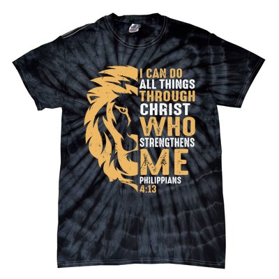 Christian I Can Do All Things Through Christ Lion Faith Tie-Dye T-Shirt