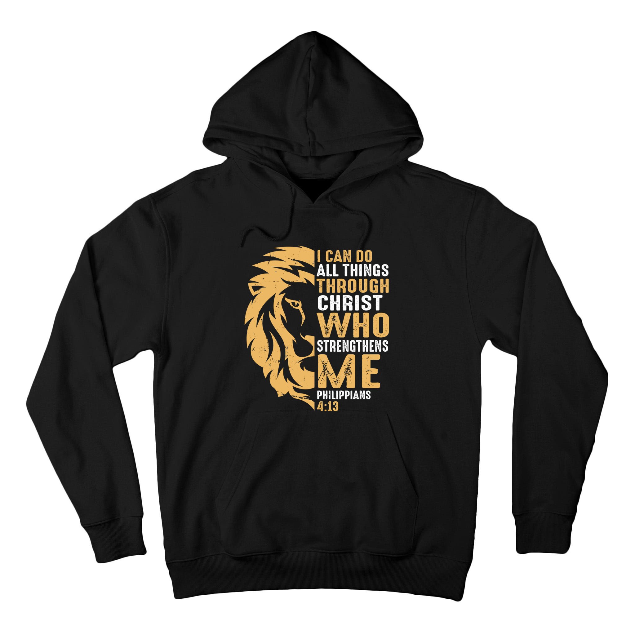 Christian I Can Do All Things Through Christ Lion Faith Tall Hoodie