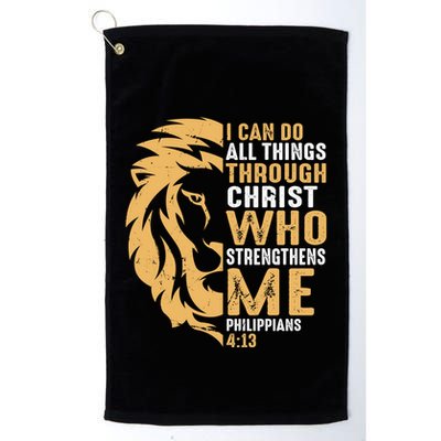 Christian I Can Do All Things Through Christ Lion Faith Golf Towel
