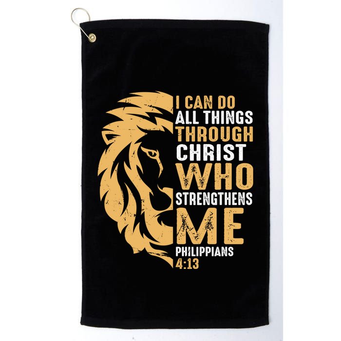 Christian I Can Do All Things Through Christ Lion Faith Golf Towel