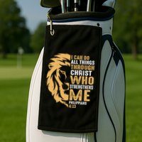 Christian I Can Do All Things Through Christ Lion Faith Golf Towel