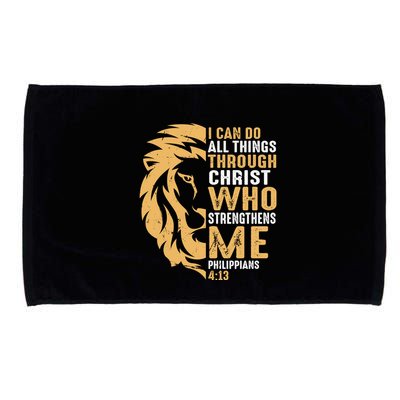 Christian I Can Do All Things Through Christ Lion Faith Microfiber Hand Towel