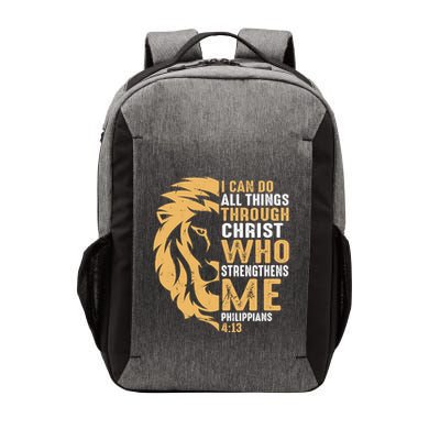 Christian I Can Do All Things Through Christ Lion Faith Vector Backpack