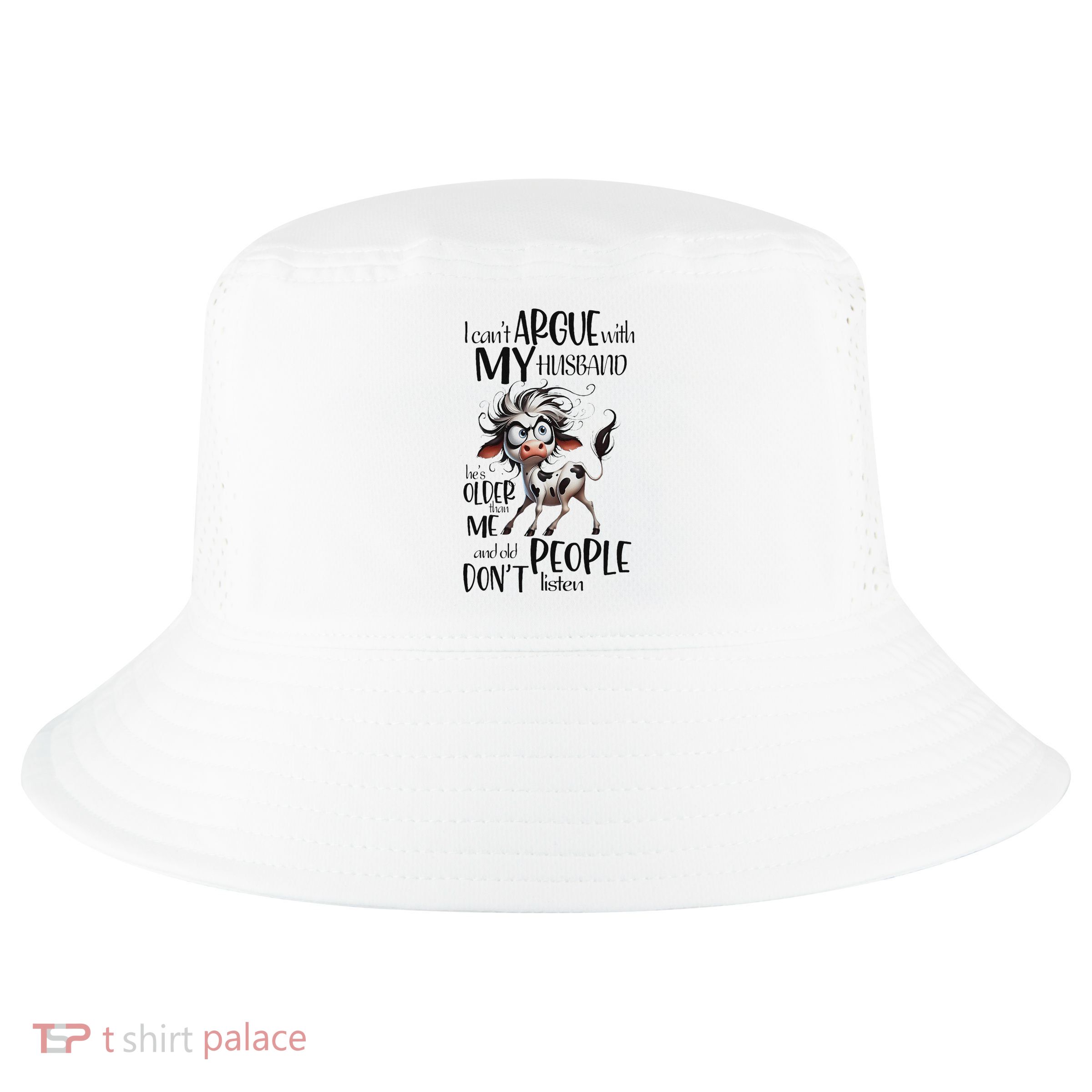 Cow I Can’T Argue With My Husband He’S Older Than Me Cool Comfort Performance Bucket Hat