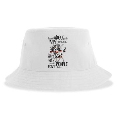 Cow I Can’T Argue With My Husband He’S Older Than Me Sustainable Bucket Hat