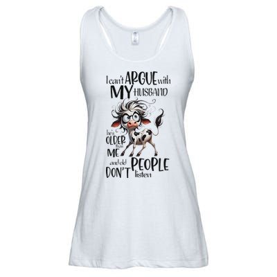 Cow I Can’T Argue With My Husband He’S Older Than Me Ladies Essential Flowy Tank