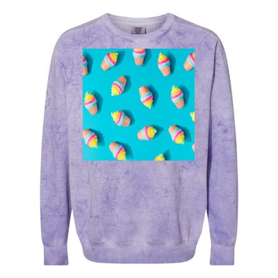 Colorful Ice Cream Pattern Colorblast Crewneck Sweatshirt