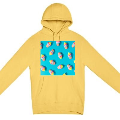 Colorful Ice Cream Pattern Premium Pullover Hoodie