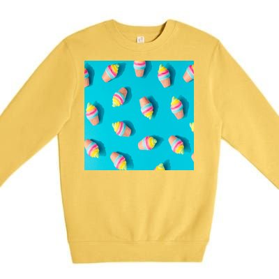 Colorful Ice Cream Pattern Premium Crewneck Sweatshirt