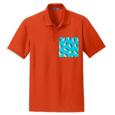 Colorful Ice Cream Pattern Dry Zone Grid Polo