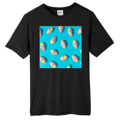 Colorful Ice Cream Pattern Tall Fusion ChromaSoft Performance T-Shirt