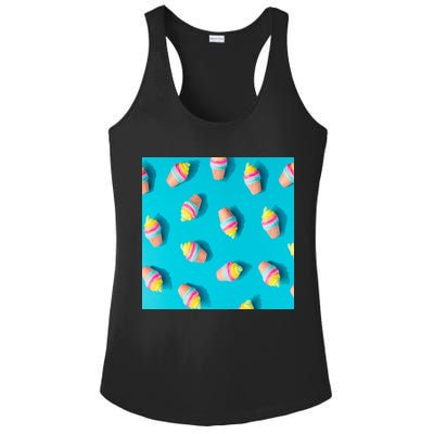Colorful Ice Cream Pattern Ladies PosiCharge Competitor Racerback Tank