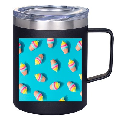 Colorful Ice Cream Pattern 12oz Stainless Steel Coffee Mug