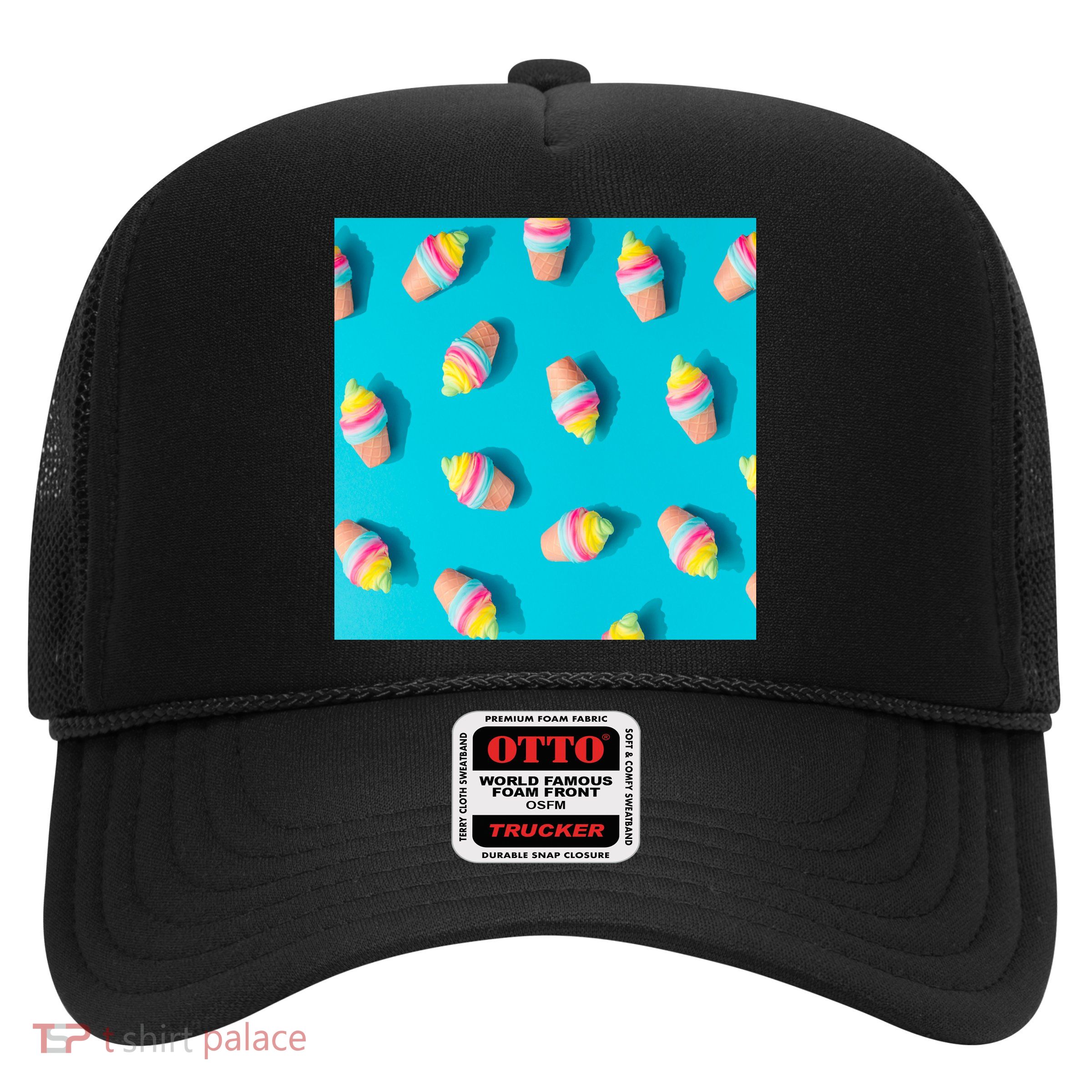 Colorful Ice Cream Pattern Trucker Hat