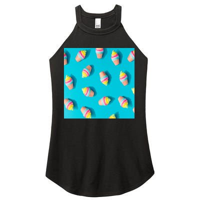 Colorful Ice Cream Pattern Women's Perfect Tri Rocker Tank