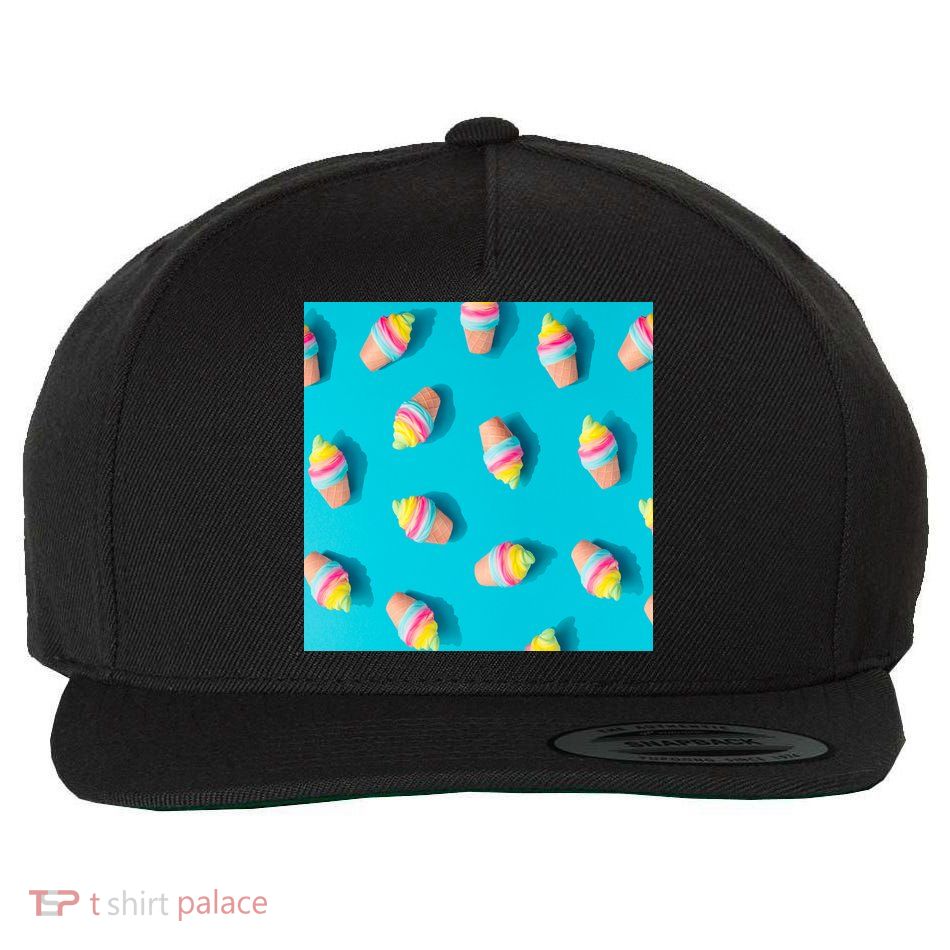 Colorful Ice Cream Pattern Wool Snapback Cap