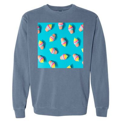 Colorful Ice Cream Pattern Garment-Dyed Sweatshirt