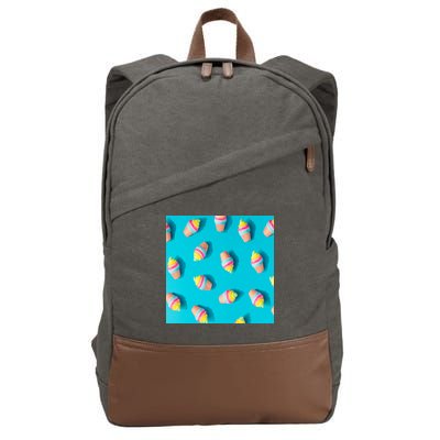 Colorful Ice Cream Pattern Cotton Canvas Backpack