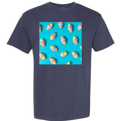 Colorful Ice Cream Pattern Garment-Dyed Heavyweight T-Shirt