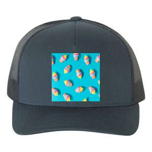 Colorful Ice Cream Pattern Yupoong Adult 5-Panel Trucker Hat