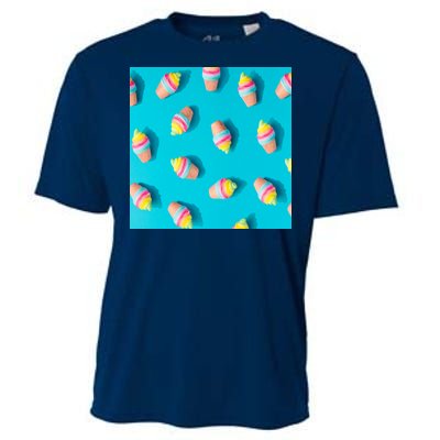 Colorful Ice Cream Pattern Cooling Performance Crew T-Shirt