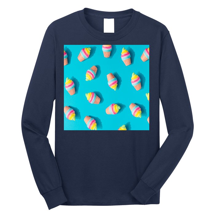 Colorful Ice Cream Pattern Long Sleeve Shirt